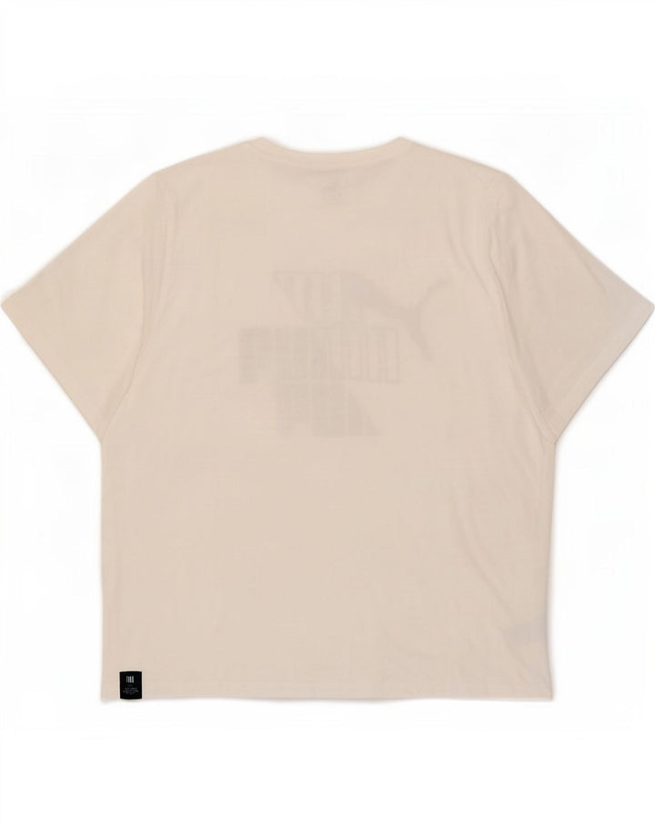 Puma Herre Grafisk T-Shirt Top 2XL Hvid Bomuld