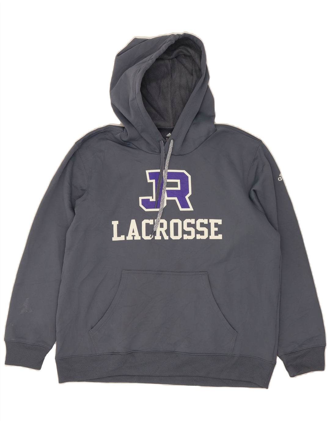 ADIDAS Mens Ravens Lacrosse Graphic Hoodie Jumper XL Grey Polyester Vintage Adidas and Second-Hand Adidas from Messina Hembry 