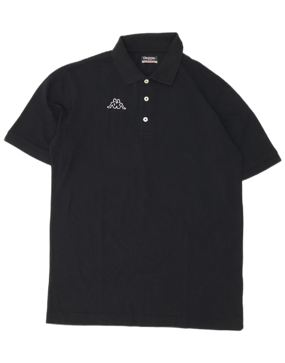Kappa Herre grafisk poloshirt Stor sort bomuld