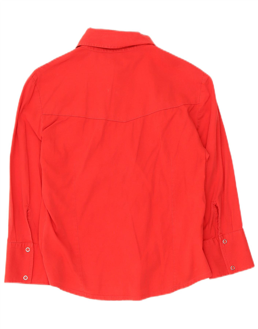 Vintage skjortebluse med 3/4 ærmer til kvinder UK 10 Lille rød