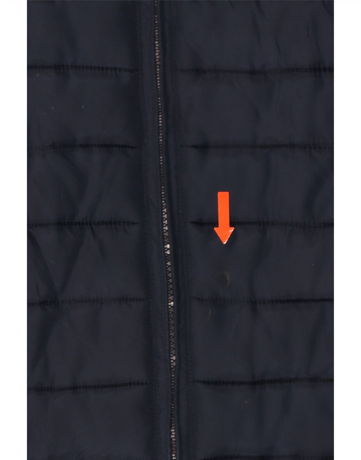 CHAMPION Womens Heritage Fit Hooded Padded Jacket IT 44 Medium Navy Blue Vintage Champion and Second-Hand Champion from Messina Hembry 