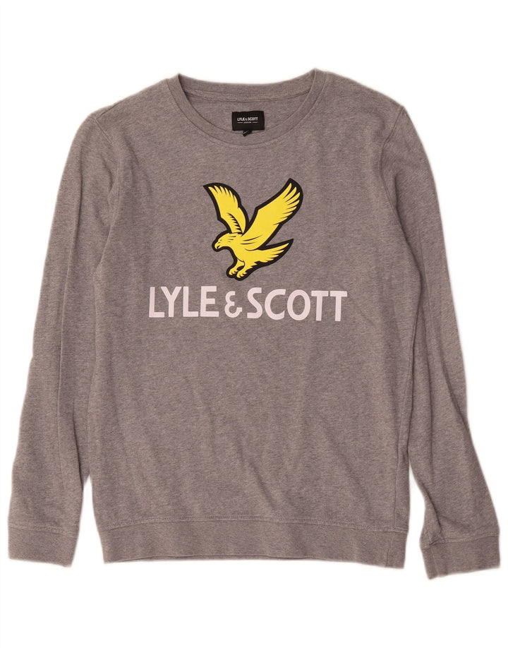 Lyle & Scott Boys Grafisk Sweatshirt Jumper 12-13 år Grå Flecked