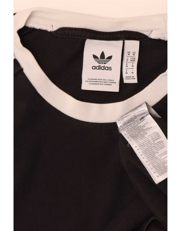 Adidas Herre T-Shirt Top Medium Sort Bomuld