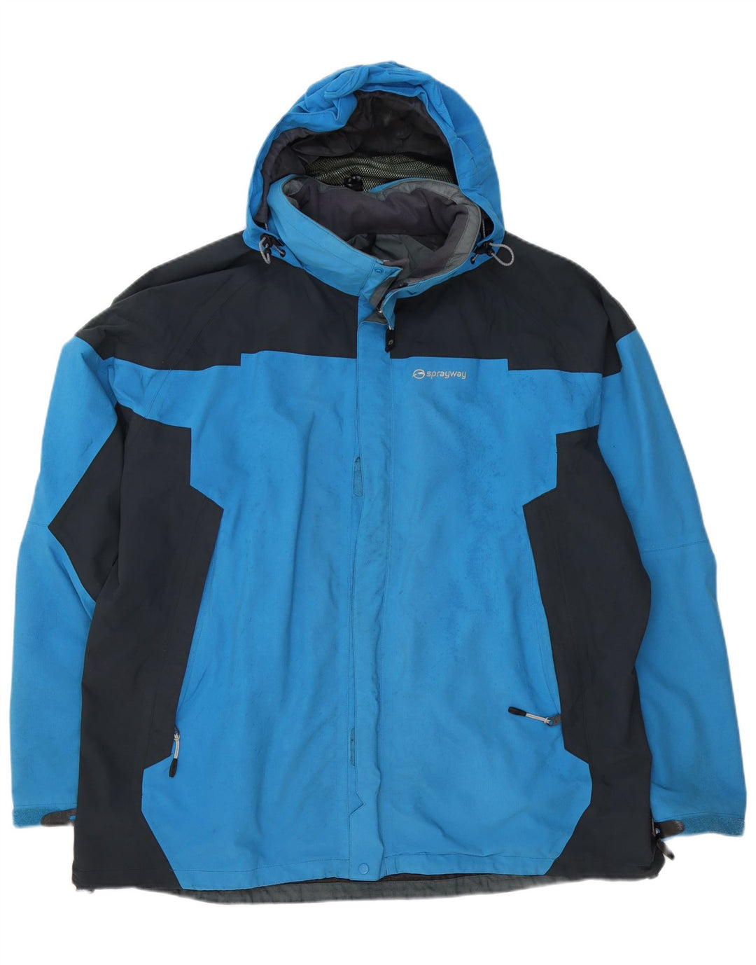 Sprayway Regnjakke med hætte til mænd UK 44 2XL Blå Colourblock Polyamid