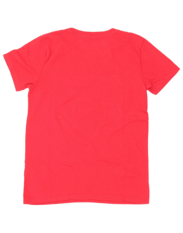 Hollister Grafisk T-shirt top til kvinder UK 6 XS rød bomuld