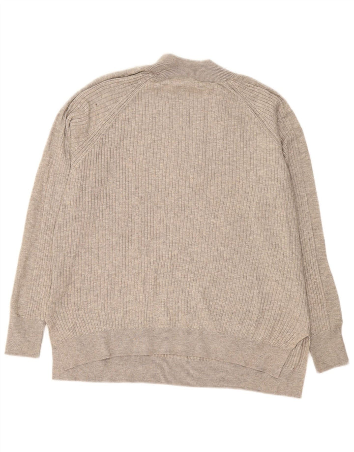 Marks & Spencer Herre sweater med lynlåshals mellemgrå viskose