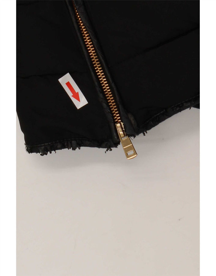 Zara Dame Polstret Jakke UK 18 XL Sort Polyester
