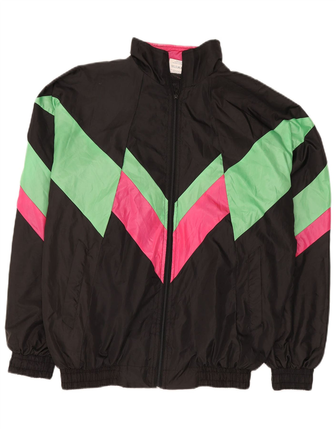 Vintage træningsdragt til mænd Topjakke XL Sort Colourblock Polyester