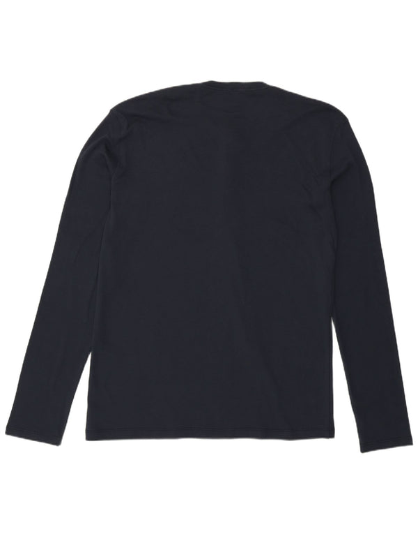 Benetton Herre Top Langærmet 2XL Navy Blue Bomuld