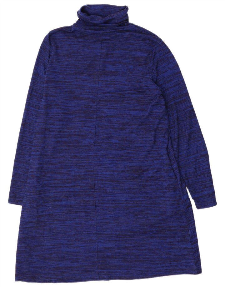 Marks & Spencer Dame Jumper Dress UK 14 Large Navy Blue Flecked Polyester