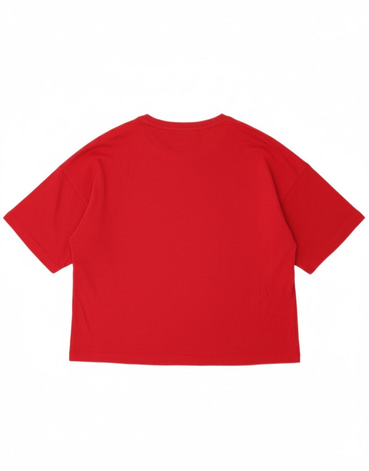 PUMA Womens Oversized Crop Graphic T-Shirt Top UK 14 Medium Red Cotton Vintage Puma and Second-Hand Puma from Messina Hembry 