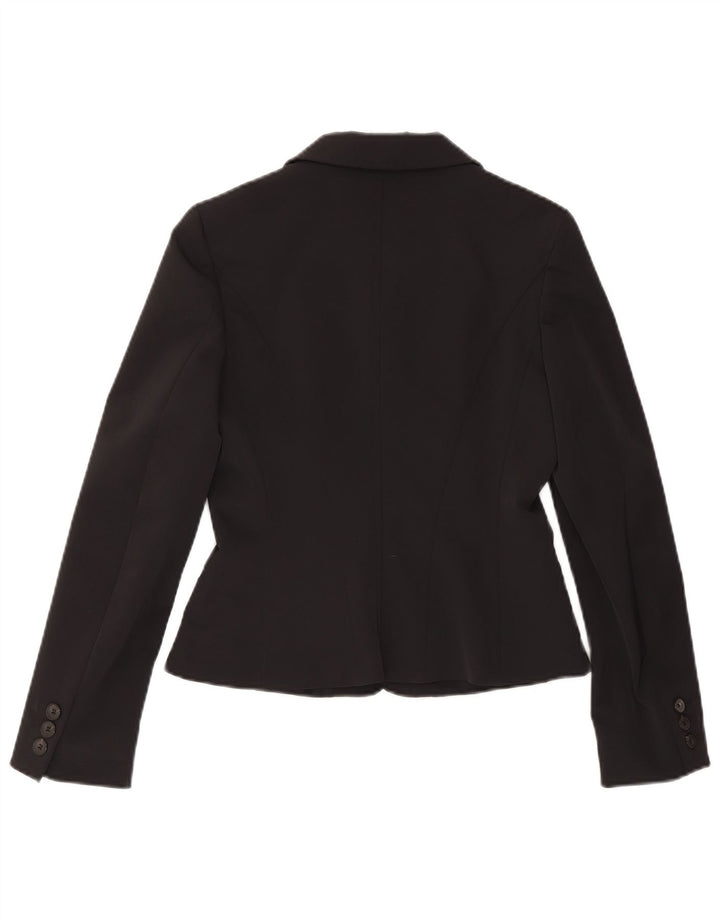 Max Mara Dame Weekend 3 Button Blazer Jacket UK 10 Small Black Polyester
