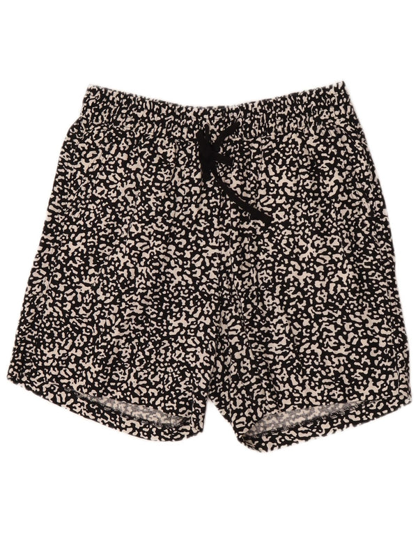 Marks & Spencer Kvinder Casual Shorts UK 12 Medium W32 Sort Animal Print