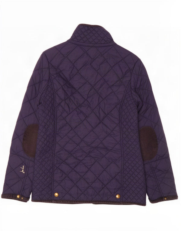 Joules Womens Quilted Jacket UK 12 Medium Navy Blue Cotton