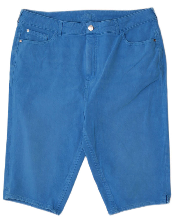 Marks & Spencer denimshorts til kvinder med høj talje UK 18 XL W34 blå bomuld