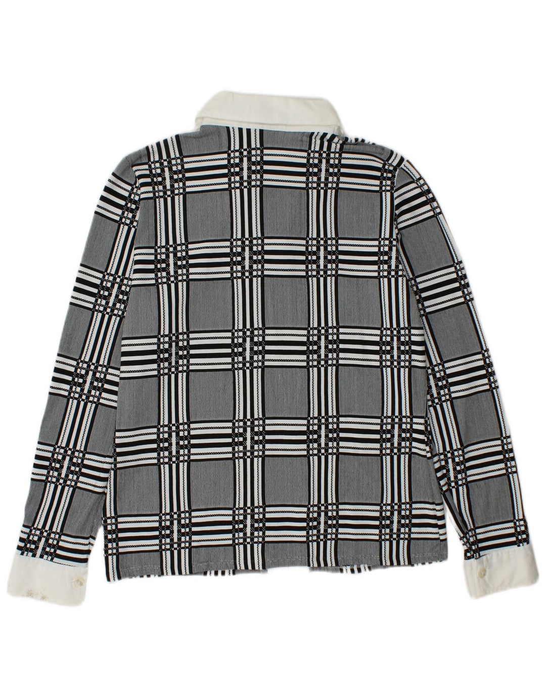 NARACAMICIE Dame dobbeltradet skjortebluse UK 14 mellemgrå ternet