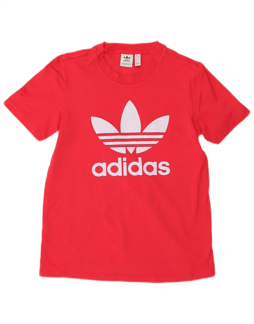 ADIDAS Grafisk T-shirt top til kvinder UK 12 Medium Pink Bomuld