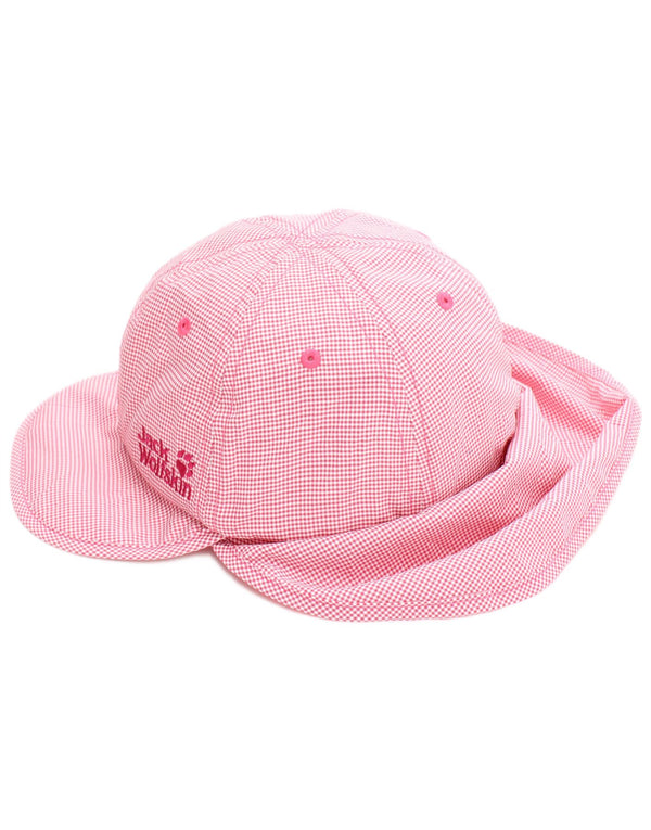 Jack Wolfskin Piger Hals Drape Trapper Hat 4-5 år Lille Pink Houndstooth
