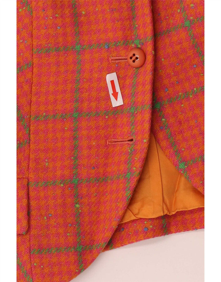 Vintage damevest UK 10 Small Orange Houndstooth