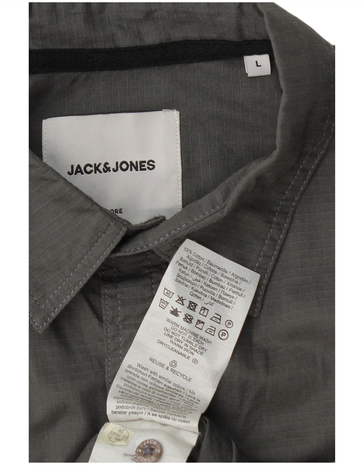 Jack & Jones Kortærmet Herreskjorte Stor Grå Bomuld