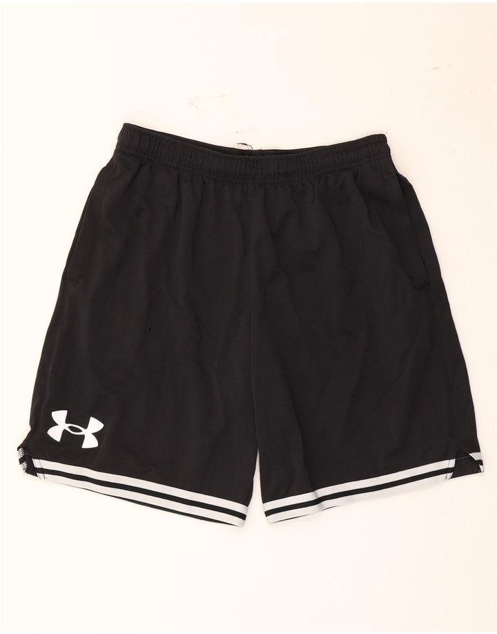 Under Armour Herre grafiske sportsshorts store sortstribede polyester