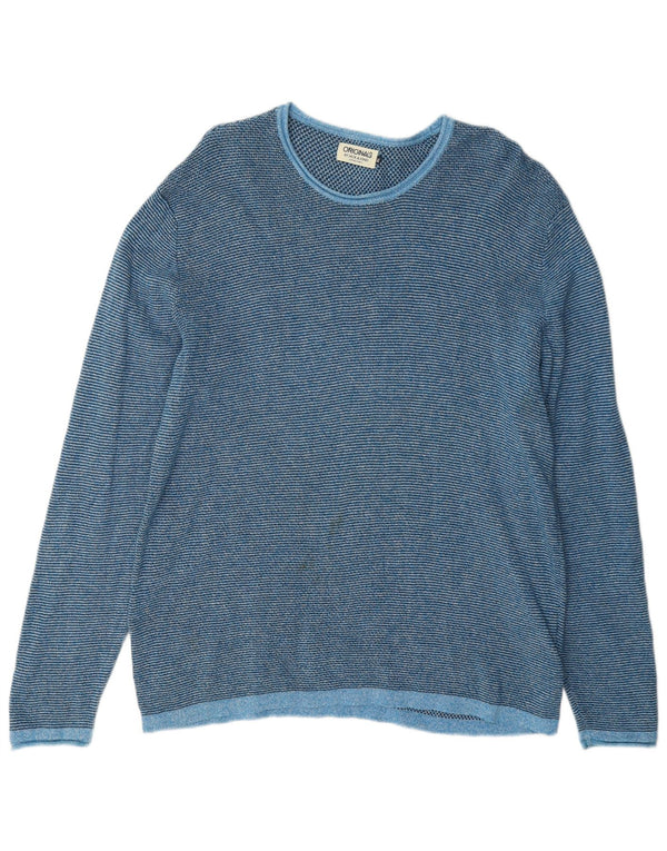 Jack & Jones herre sweater med rund hals XL blå bomuld