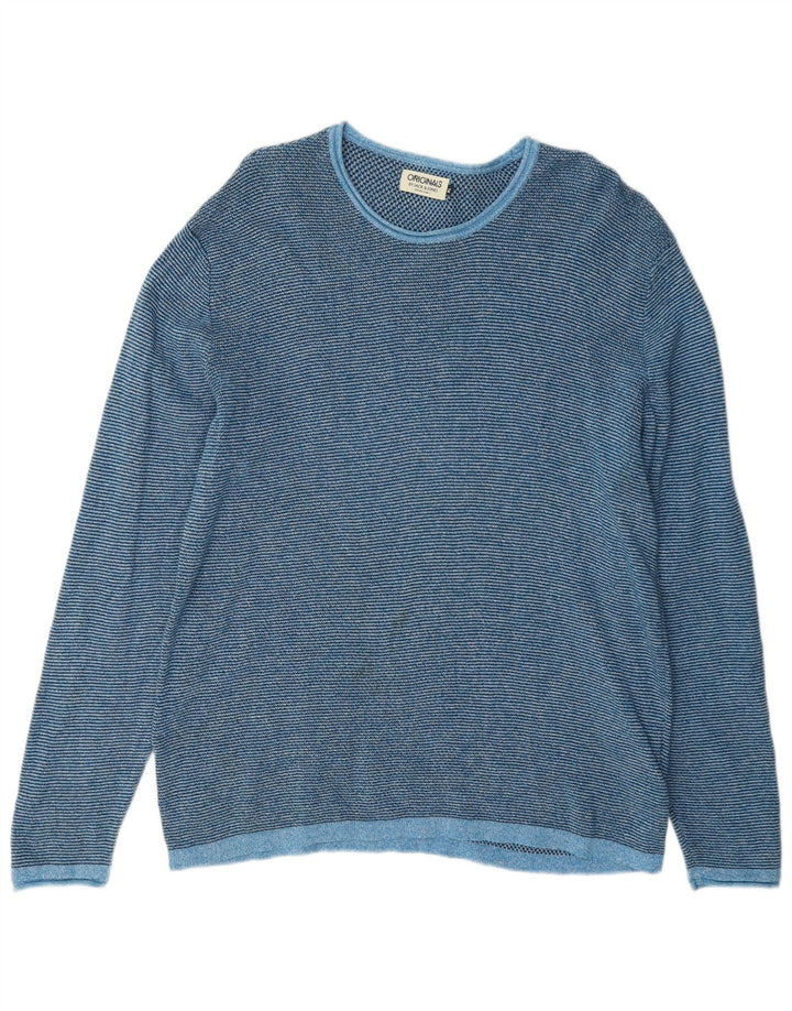 Jack & Jones herre sweater med rund hals XL blå bomuld