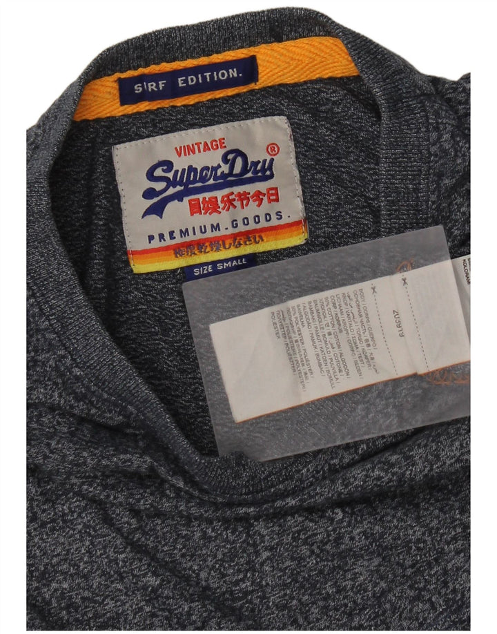 Superdry T-shirt top til mænd, lille marineblå flækket bomuld