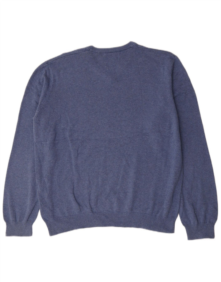 Marks & Spencer Herre V-hals sweater XL Blå Bomuld
