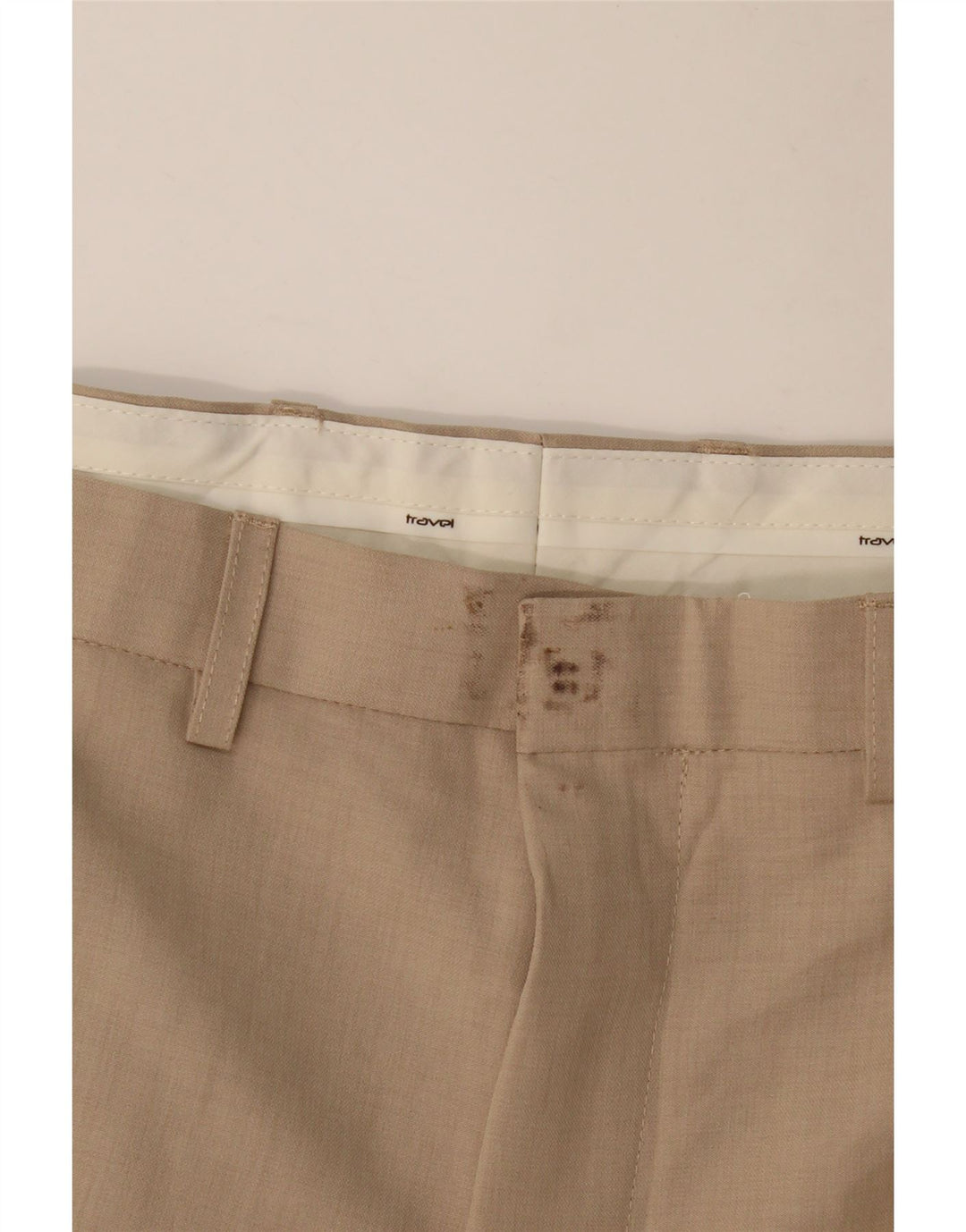 MARKS & SPENCER Lige chinobukser til mænd W42 L31 Beige polyester