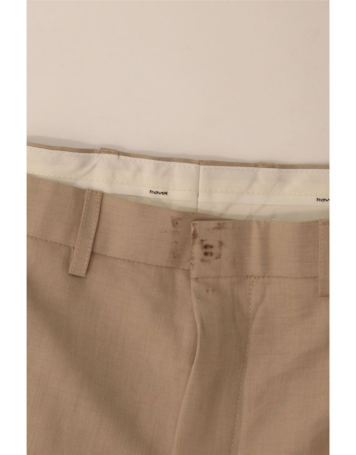 MARKS & SPENCER Lige chinobukser til mænd W42 L31 Beige polyester