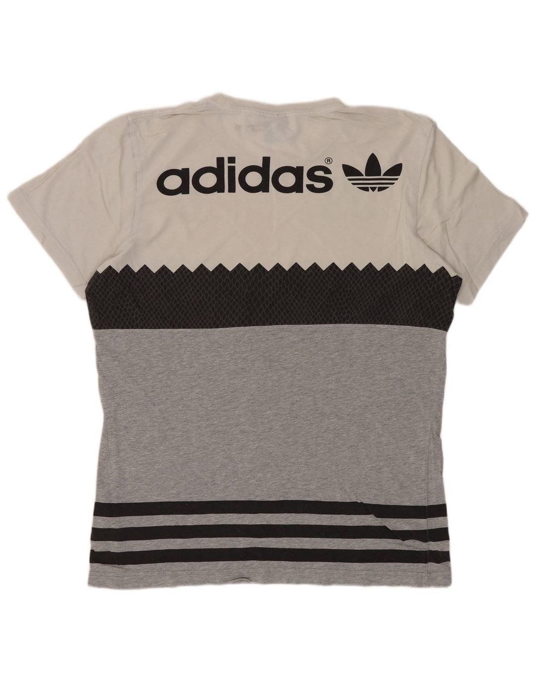 ADIDAS Herre Originals Grafisk T-Shirt Top Mellemgrå Colourblock Bomuld