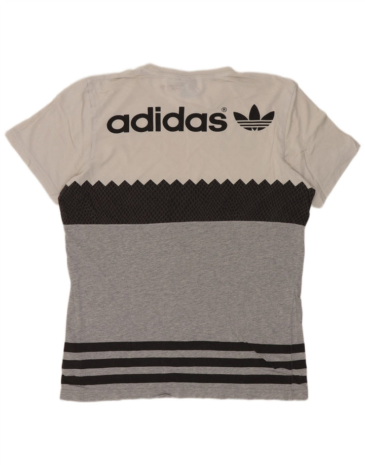 ADIDAS Herre Originals Grafisk T-Shirt Top Mellemgrå Colourblock Bomuld