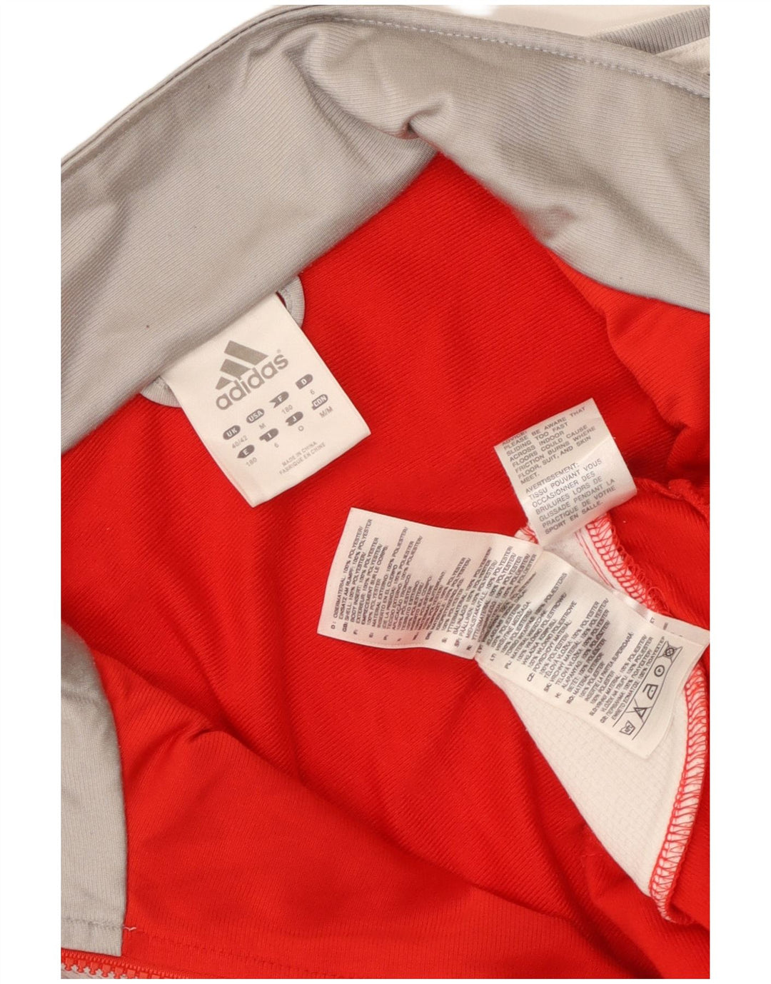 Adidas Træningsdragt til mænd Topjakke UK 40/42 Medium Rød Colourblock Polyester