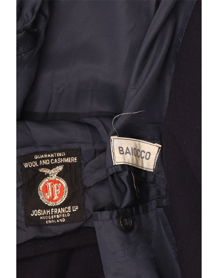 Vintage overfrakke til mænd UK 38 Medium Marineblå Uld