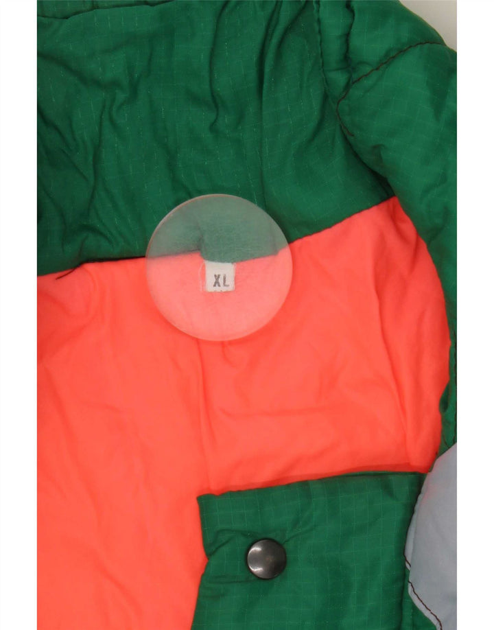Vintage polstret herrejakke UK 42 XL Grøn Colourblock