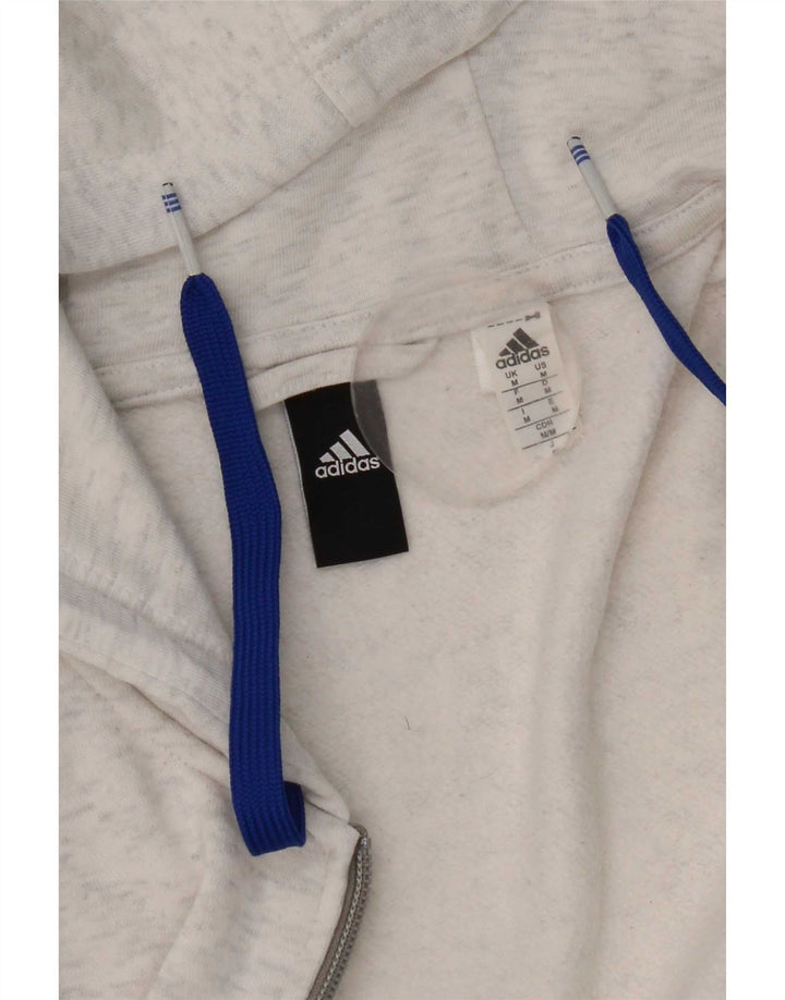 Adidas Herre grafisk hættetrøje med lynlås Medium Off White Flecked