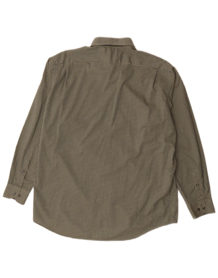 Lacoste Herreskjorte str. 42 Large Khaki Gingham Cotton