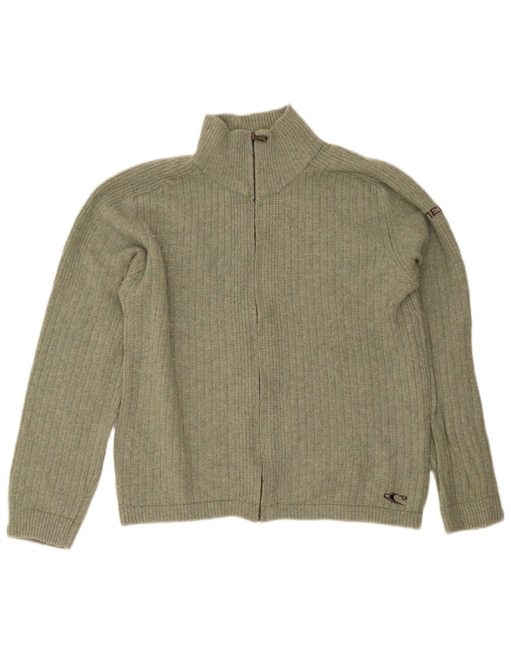 O'Neill Herre cardigan sweater med fuld lynlås Stor Khaki Wool