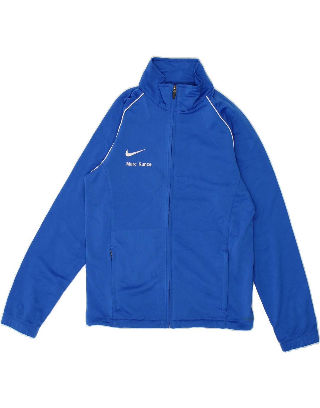 NIKE Boys Graphic Tracksuit Top Jacket 10-11 Years Medium Navy Blue Vintage Nike and Second-Hand Nike from Messina Hembry 