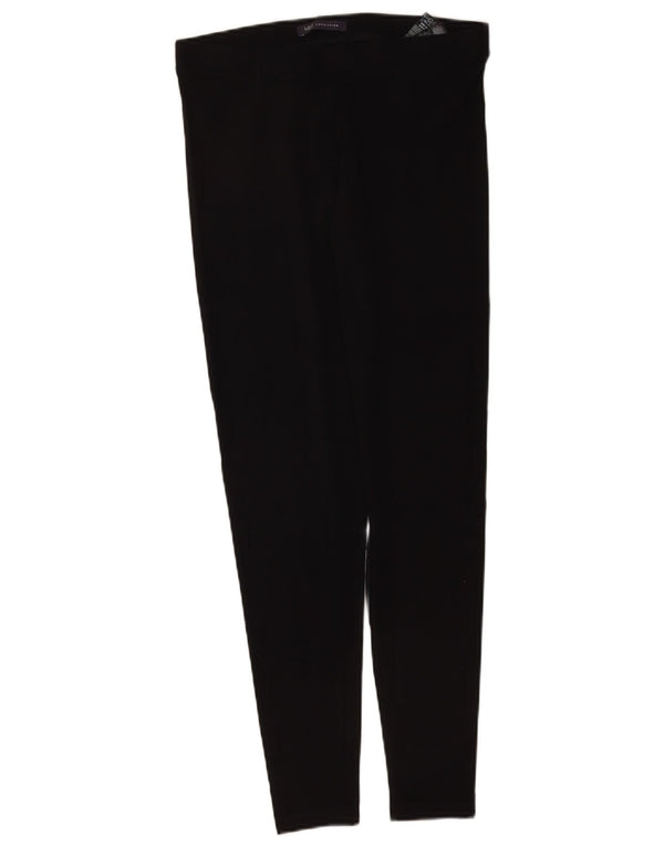 Marks & Spencer Womens Regular Leggings UK 12 Medium Black Bomuld