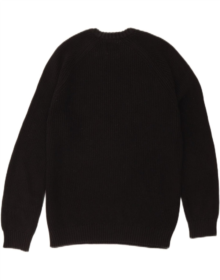 Zara Dame Oversized Crew Neck Jumper Sweater UK 10 Small Black
