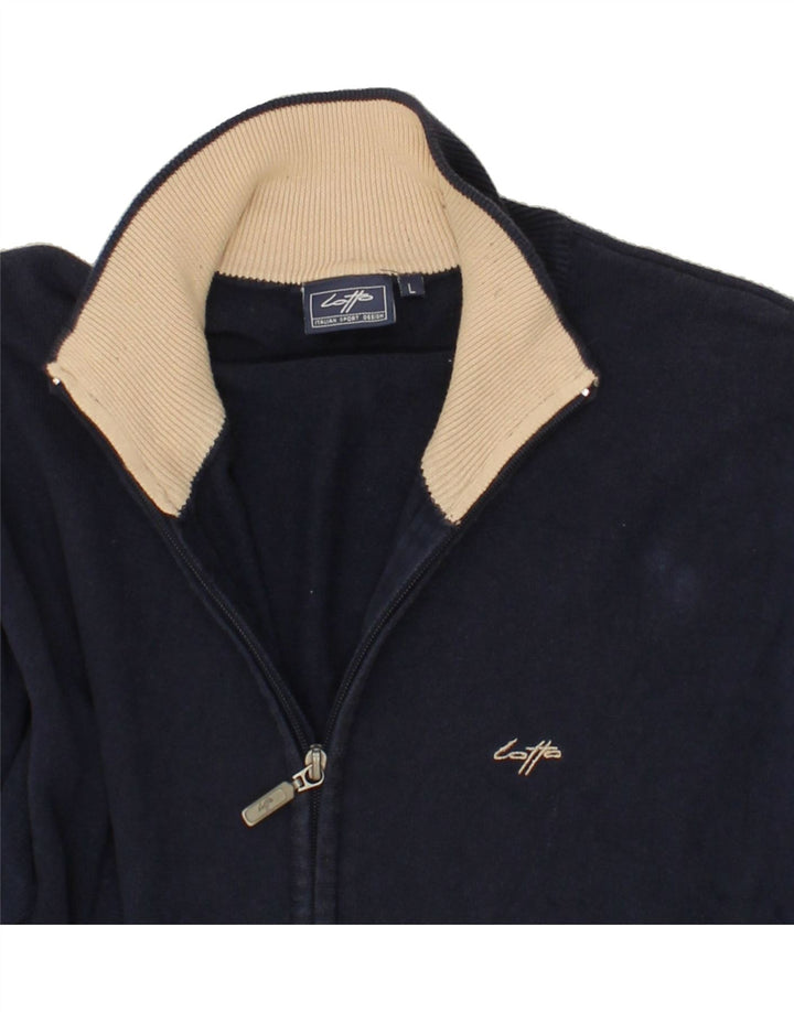 LOTTO Mens Cardigan Sweater Large Navy Blue Cotton Vintage Lotto and Second-Hand Lotto from Messina Hembry 