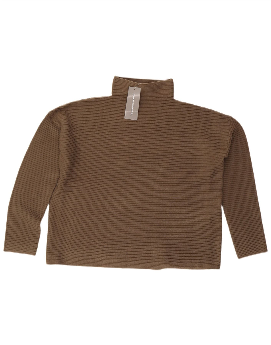 French Connection Dame Turtle Neck Jumper Sweater UK 10 Small Khaki