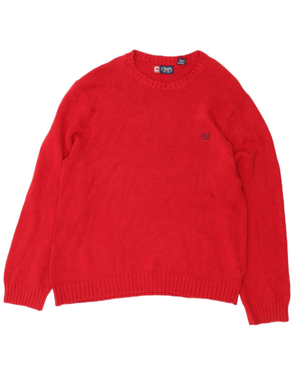 Chaps Herre Boat Neck Jumper Sweater XL Rød Bomuld