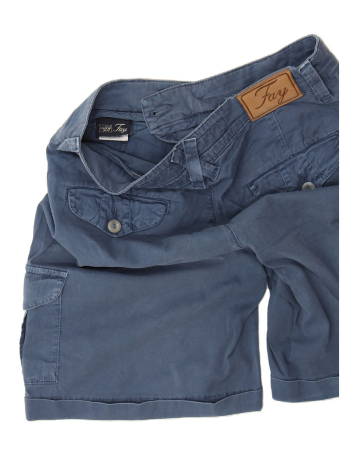 FAY Womens Cargo Shorts W28 Medium Blue Cotton Vintage Fay and Second-Hand Fay from Messina Hembry 