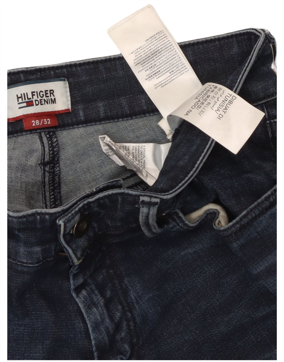TOMMY HILFIGER Herre Scanton Slim Jeans W28 L32 Marineblå Bomuld