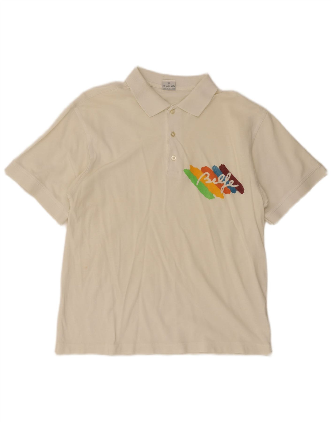 Belfe & Belfe Herre Grafisk Polo Shirt UK 40 Medium White