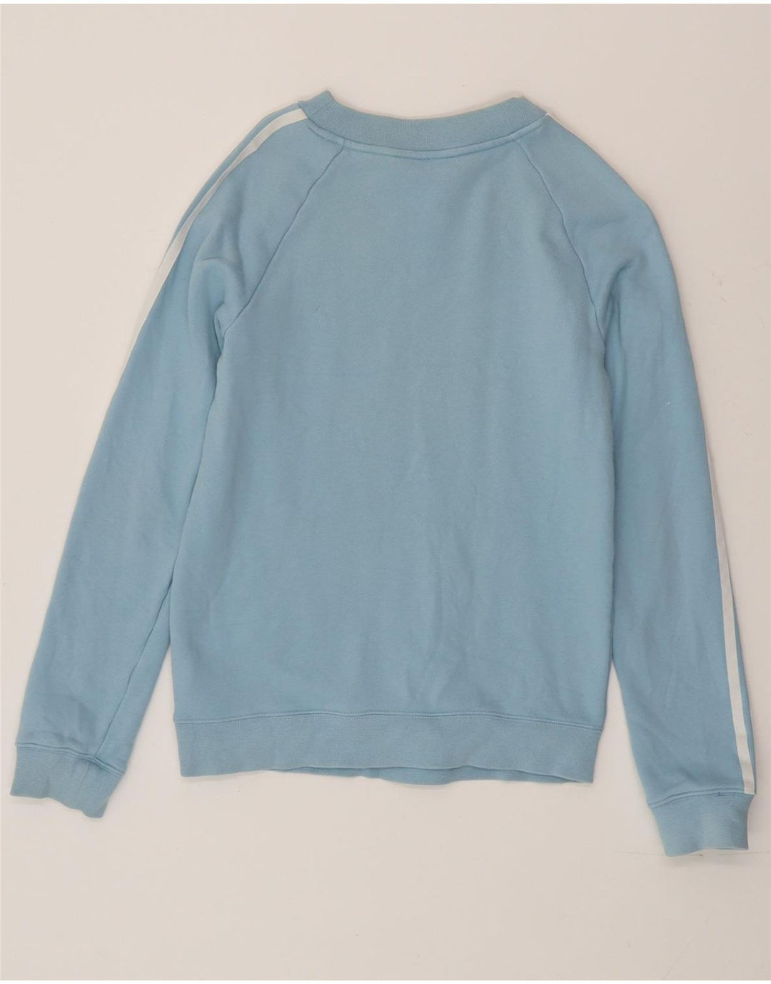 Adidas Dame Sweatshirt Jumper UK 10 Lille Blå Bomuld