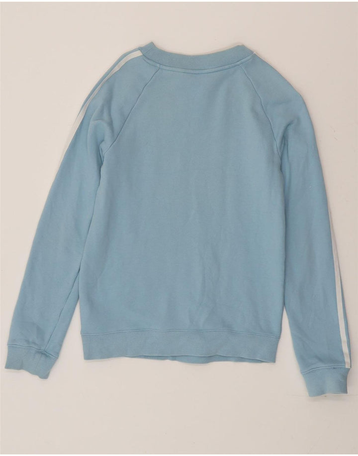 Adidas Dame Sweatshirt Jumper UK 10 Lille Blå Bomuld